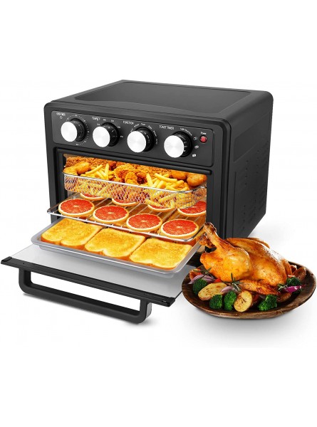 Toaster Oven Air Fryer Combo 24 Preset Modes Air Fryer Oven and Convection Toaster Oven 360° Hot Air Cycle Air Fryer Toaster Oven with Fast Heating Easy Operation Oil-less 4 Accessories B09MCN4GFL