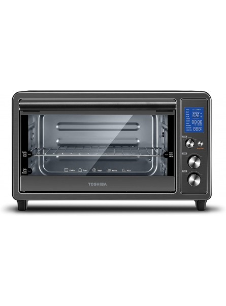 Toshiba Digital Toaster Oven with Double Infrared Heating and Speedy Convection Larger 6-slice 12-inch Capacity 1700W 10 Functions and 6 Accessories Fit All Your Needs B089LZT9CL