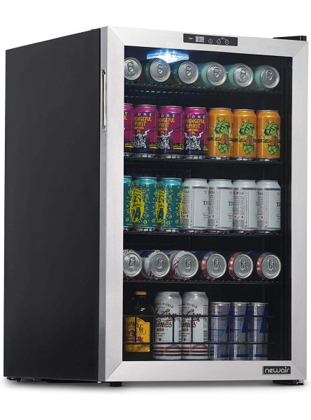 NewAir Beverage Refrigerator And Cooler Free Standing Glass Door Refrigerator Holds Up To 160 Cans Cools Down To 37 Degrees Perfect Beverage Organizer For Beer Wine And Cooler Drinks NBC160SS00 B0875XQD7L