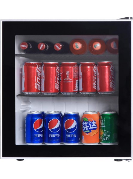 SOUKOO Beverage Cooler and Fridge With Glass Reversible Door Beverage Refrigerator 1.6 Cu.Ft B08QTXWTCM