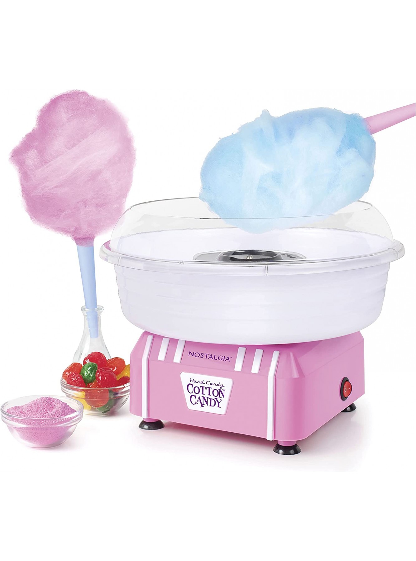 Nostalgia PCM205PK Hard & Sugar-Free Cotton Candy Maker Countertop Pink B09T218W51