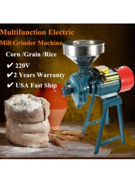 220V 1500W Electric Dry Flour Grinder Machine Feed Flour Mill Cereals Grinder Animal Food Rice Corn Grain Wheat Machine Grain Funnel USA Mill Grinder Cereals Corn Grain Dry Wheat Feed + Funnel B08DCTFK5Z