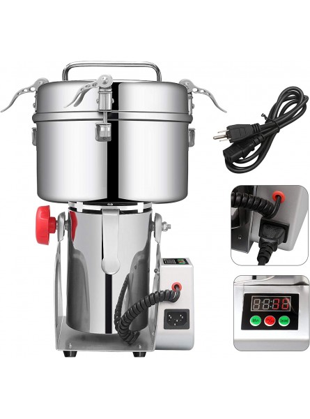 BI-DTOOL 1000g Electric Grain Mill Grinder 304 Stainless Steel Pulverizer Grinding Machine Commercial Corn Mill for Kitchen Herb Spice Coffee with LCD Digital Display B07W7PK7V6
