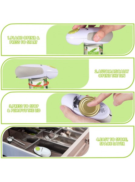 Electric Can Opener Automatic Can Openers Electric Smooth Edge Portable Safe and Easy to Operate Can Opener Electric for Seniors White B09YL9BKRY