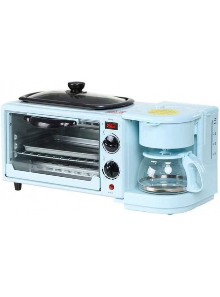 AIPZDJ Multifunction 3 in 1 Retro Breakfast Machine Toaster Electric Mini Oven Coffeemaker Eggs Frying Pan Bread Pizza Grill for Home Blue B08R3NL75D