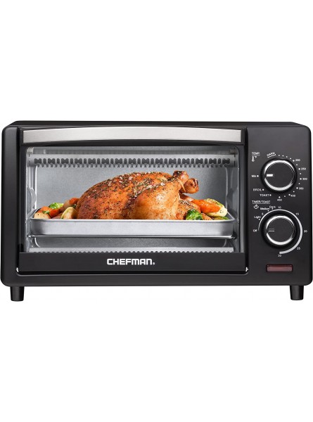 Chefman 4 Slice Countertop Toaster Oven w  Variable Temperature Control and 30 Minute Timer; Cooking Functions to Bake Broil Toast and Keep Warm – Black B01N01SQRZ