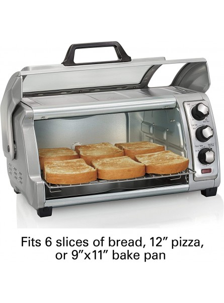 Hamilton Beach Countertop Toaster Oven Easy Reach with Roll-Top Door 6-Slice & Auto Shutoff Silver 31127D Renewed B07V1P1S2D