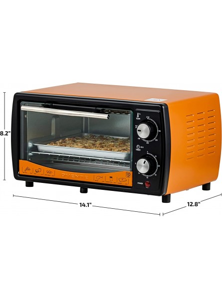 Ovente Countertop 4 Slice Capacity Conventional Toaster Oven with Baking Pan Crumb Tray and Grill Rack Compact 700 Watt Stainless Steel Pizza Maker with Cool Touch Handle and Timer Copper TO6895CO B09MJV6R8J