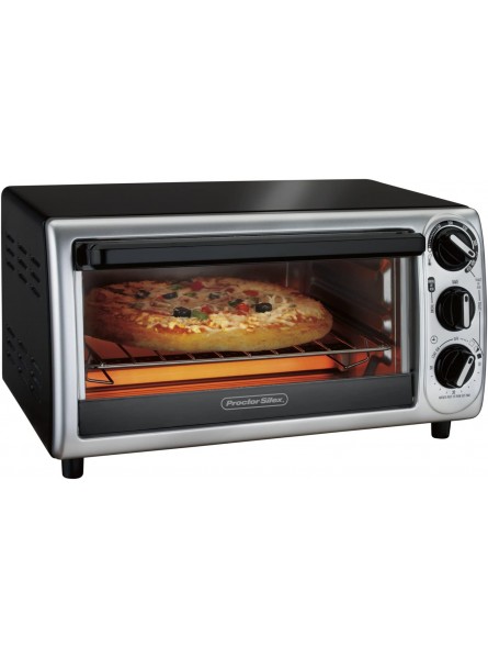 Proctor Silex 4-Slice Modern Countertop Toaster Oven with Bake Pan Black 31122 B01JOZSER2