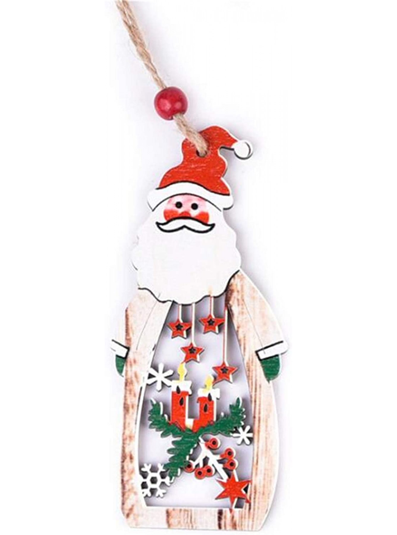 LZIYAN Wood Chip Christmas Elk Handmade Decorations for DIY Crafts,Santa Claus B09FZBWNVY
