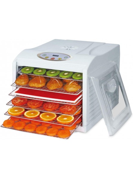 BioChef Arizona Sol Food Dehydrator with 6 x BPA FREE Stainless Steel Drying Trays & Digital Timer + Accessories Horizontal airflow for meat fruit herbs and vegetables food preserver white B01MZ651KI
