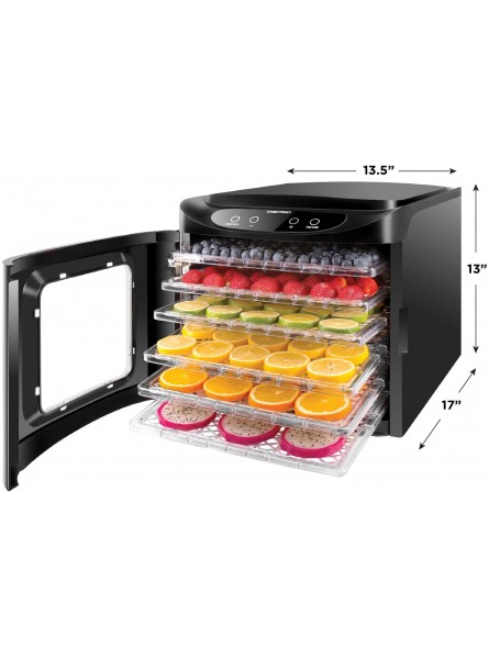 Chefman Food Dehydrator Machine Touch Screen Electric Multi-Tier Preserver Meat or Beef Jerky Maker Fruit Leather Vegetable Dryer w 6 Slide Out Drying Rack Trays & Transparent Door Black B07B9KZXLS