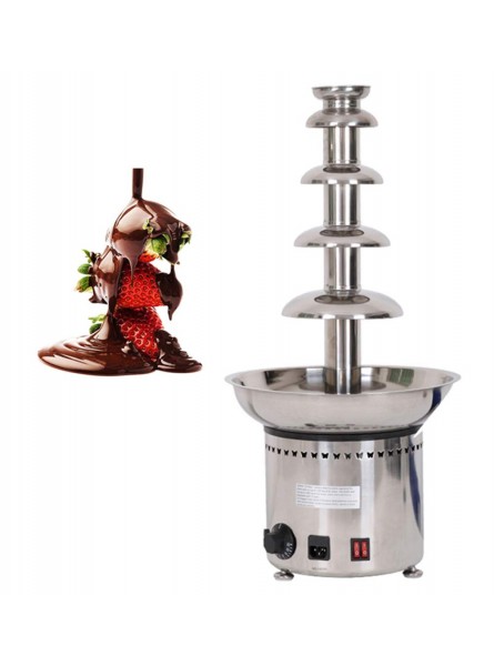 NEWTRY 5-Tier Stainless Steel Chocolate Fondue Fountain Machine 8.8lbs Capacity 86~230℉Adjustable for Home Party Restaurant 110V B07J5XKGZG