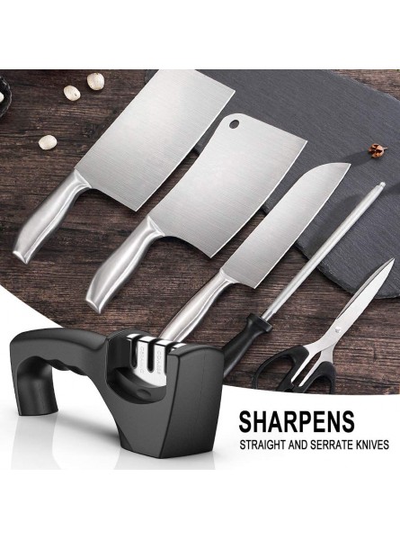 Kitchen Knife Sharpener,2022 Best Upgraded 3-Stage Blade Senzu Sharpener StoneCeramic,Coarse,Fine.Made For Chef Fillet Knives.Easy Manual Sharpening with Cut-Resistant Glove for More Safety B083QZ33Q8