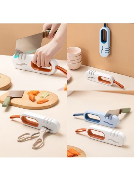 Professional 4 in 1 Kitchen Knife Scissor Sharpener Kitchen Must Haves for Steel Ceramic Pocket Knives Scissors Multifunctional Blue Orange Kitchen Knife Appliances Accessories Orange B09Q3KLCW2