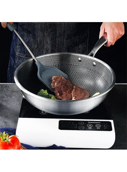 N A Uncoated Wok,Non-Stick pan,Stainless Steel,Honeycomb Design,Uniform Heating,for Electric Induction and Gas Stoves Color : A Size : 32cm B0B469WP8G