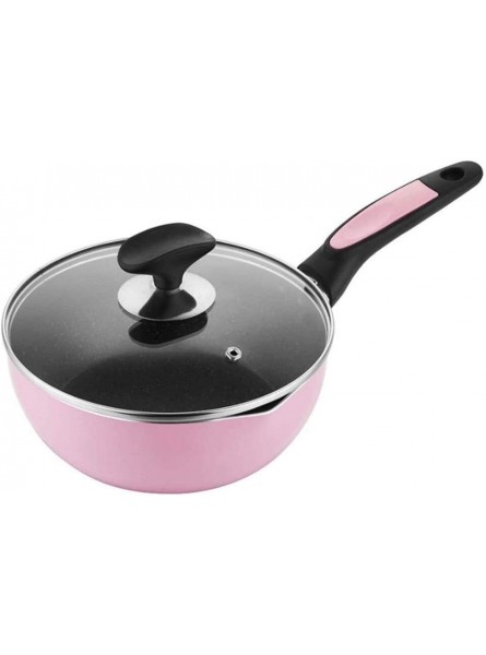 Saute Pan Wok with lid Aluminum Alloy Nonstick Wok With Lid and Woks Soup Pot Induction Stir Fry Wok With Lid Pan with Toughened Glass Lid Color : Pink Size : 24cm B08S6WV6V2