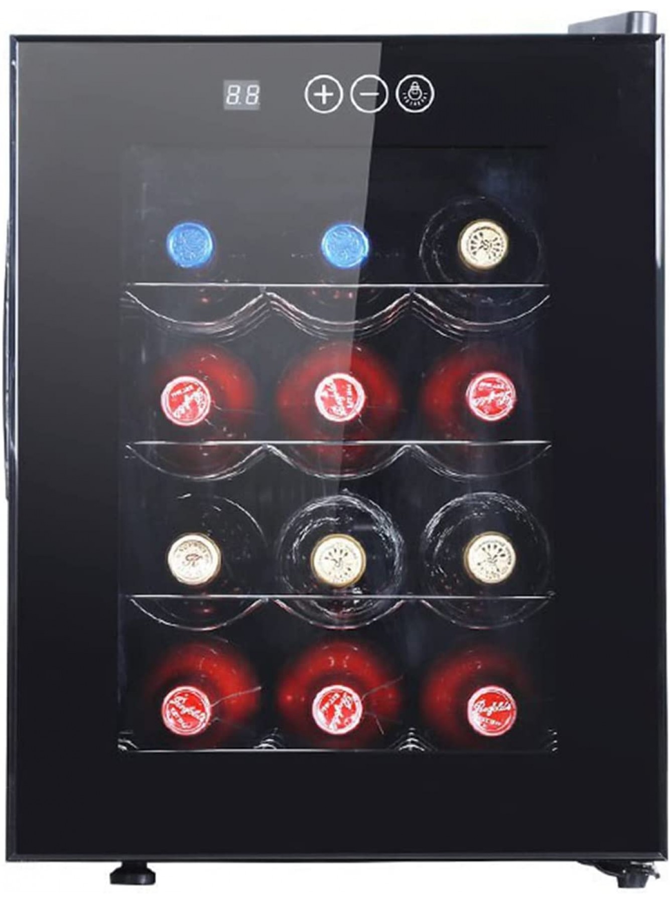 12 Bottle Wine Cooler Refrigerator Large Freestanding Wine Cellar Compressor For Red White Champagne or Sparkling Wine Digital Temperature Control Fridge Glass Door B09NRG6BVN
