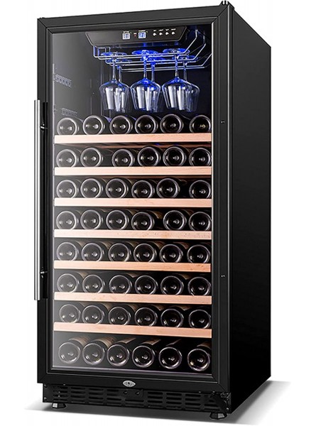 62 Bottle Compressor Wine Cooler Refrigerator w Lock | Large Freestanding Wine Cellar 5～22℃ Digital Temperature Control Wine Fridge Clear Front Glass Door For Red White Champagne or Sparkling Wine B09BJPYPV7