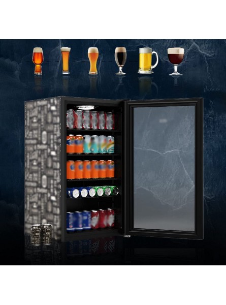 88L Single Door Single Refrigerated Glass Door Large Freestanding Wine Cellar 3-layer Tempered Glass + LOW-E Film,0~10℃,With LED Lights And Four-layer Movable PartitionEnergy Efficiency B B093L7SSPW