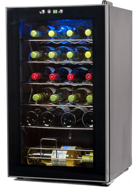 BLACK+DECKER Wine Cooler Refrigerator Compressor Cooling 24 Bottle Wine Fridge with Blue Light & LED Display Freestanding Wine Cooler BD61526 B08BJ9RPSS