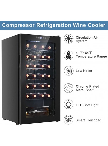 DWLOMHE 24 Bottles Wine Cooler Wine Refrigerato Large Freestanding Wine Cellar Wine Fridge Freestanding with Lock & Digital Temperature Control Fridge Glass Door with ​Advanced Cooling Compressor B09BJPZJ8W