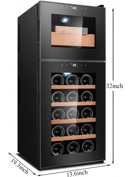 Humidors Freestanding Wine Cellar Wine Cabinet Refrigerator with Stainless Steel and Double Tempered Glass Door Capacity 200 Cigars 4.86 Cu Ft B09WKHD7LC