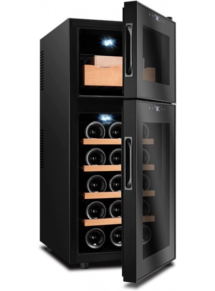 Humidors Wine Cabinet Freestanding Wine Cellar Dual Zone Spanish Cedar Shelf Capacity 200 Cigars B09WKMWK2D