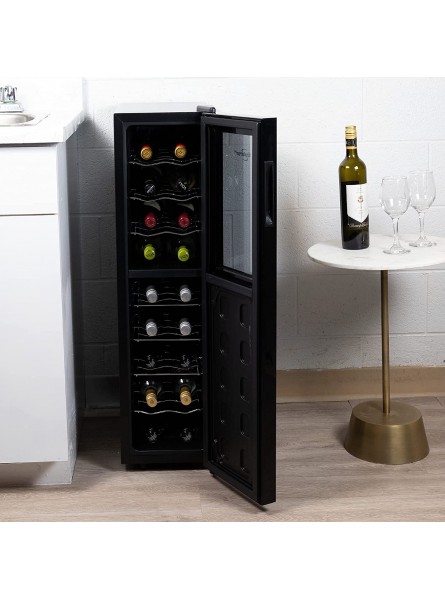 Koolatron Urban Series 18 Bottle Slim Dual Zone Wine Cooler Thermoelectric Wine Fridge Freestanding Wine Refrigerator for Home Bar Kitchen Apartment Condo Cottage B01EJRL2WE
