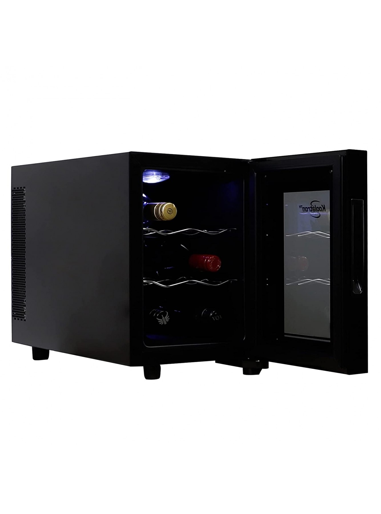 Koolatron Urban Series 6 Bottle Wine Cooler Thermoelectric Wine Fridge 0.65 cu. ft. Freestanding Wine Refrigerator for Small Kitchen Apartment Condo Cottage RV Black B09D3VZJ3V