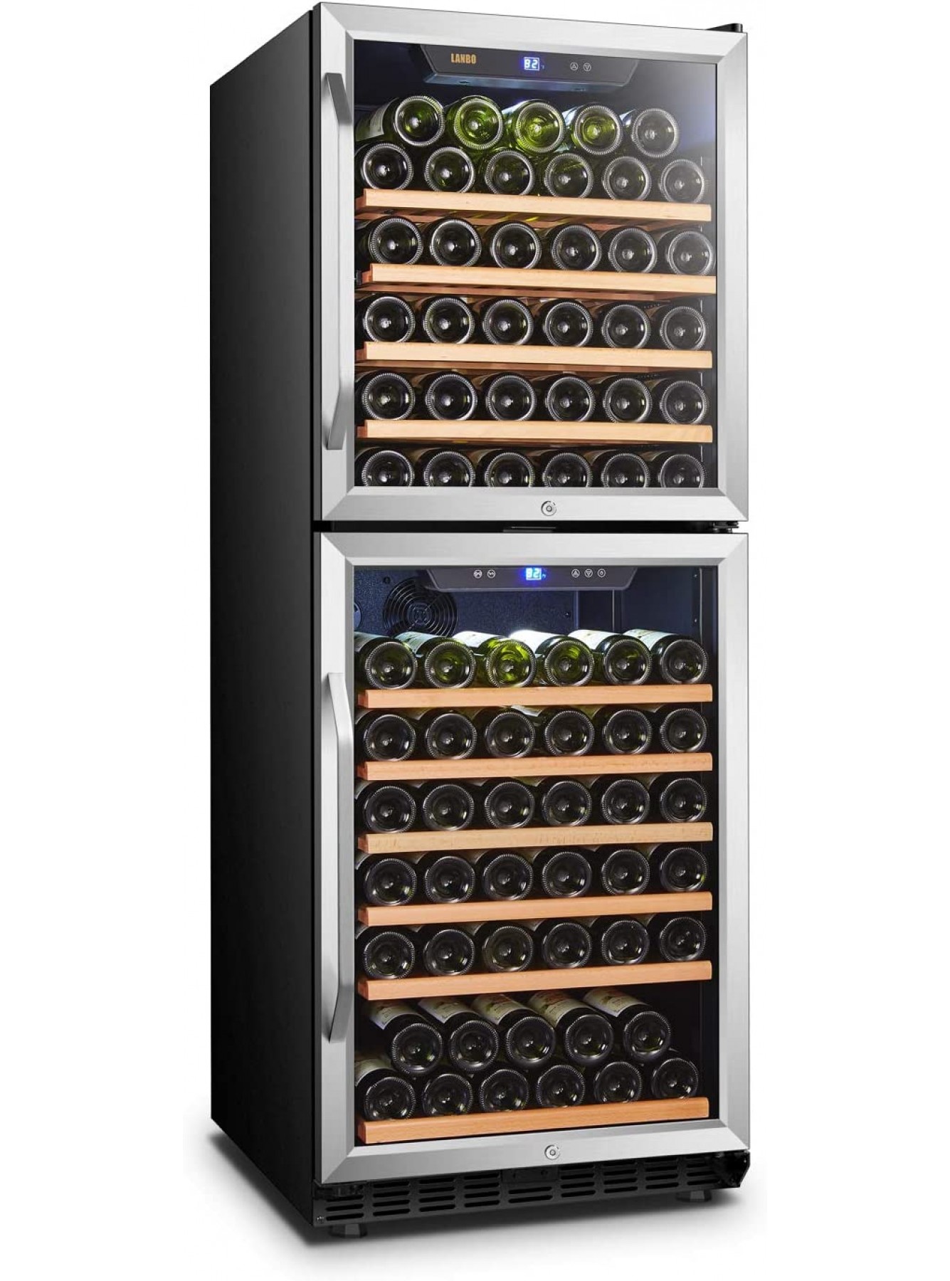 Lanbo Built-in Dual Zone Wine Cooler with Double-Layer Glass Door 133 Bottle B07KW3YVTM