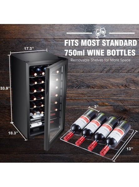 STAIGIS Wine Cooler Refrigerator Freestanding Wine Fridge w 28 Bottles Capacity & 40-66℉ Temperature Control Mini Fridge with Glass Door B08N6TGPKX