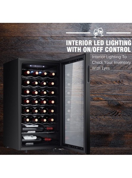 STAIGIS Wine Cooler Refrigerator Freestanding Wine Fridge w 28 Bottles Capacity & 40-66℉ Temperature Control Mini Fridge with Glass Door B08N6TGPKX
