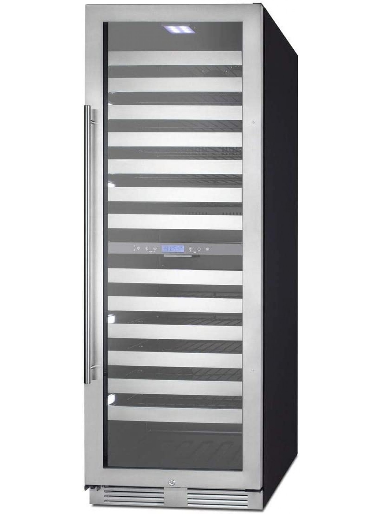 Summit Appliance SWCP2163 24 Wide Dual Zone Wine Cellar For Built-In or Freestanding Use with Glass Door with Stainless Steel Trim Digital Thermostat Full-Extension Shelving and Factory-Installed Lock B08G1Z15Z1