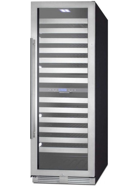 Summit Appliance SWCP2163 24" Wide Dual Zone Wine Cellar For Built-In or Freestanding Use with Glass Door with Stainless Steel Trim Digital Thermostat Full-Extension Shelving and Factory-Installed Lock B08G1Z15Z1