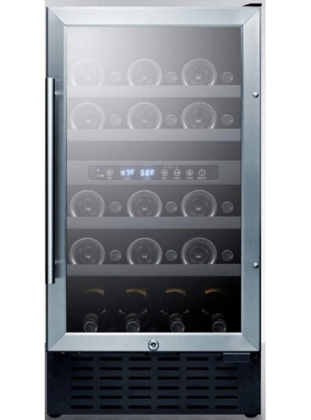 Summit SWC182ZCSS 18 Dual Zone Built-In Wine Cellar with 28 Bottle Capacity Factory Installed Lock Digital Thermostat Reversible Door in Stainless Steel B07S5PTDH3