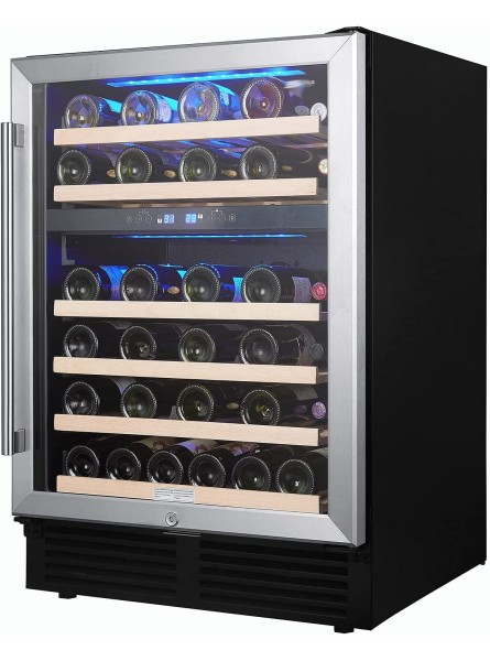 SuoANI 46 Bottle Wine Cooler Cabinet Beverage Fridge Small Wine Cellar Wine Refrigerator Adjust Temperature Large Freestanding Wine Cellar B09DVJC8Q8