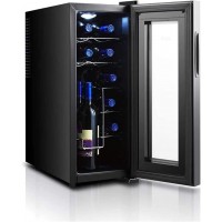 VSDY 12 Bottle Compressor Wine Cooler Refrigerator w Lock | Large Freestanding Wine Cellar for Red White Champagne or Sparkling Wine | 41f-64f Digital Temperature Control Fridge Stainless Steel B0B24NYMRT