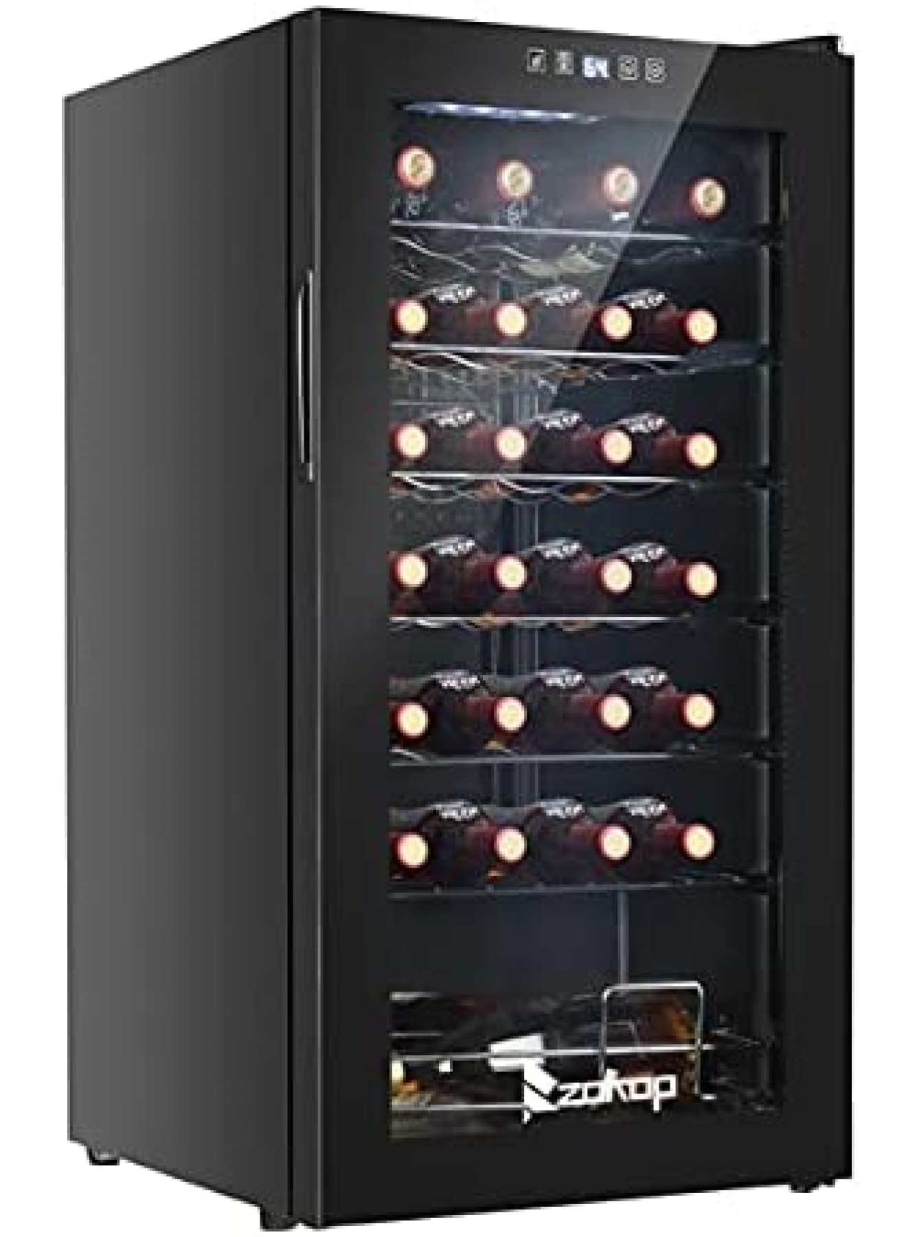 XINGXING 28 Bottle Wine Cooler Glass Door Counter Bar Fridge Compressor Adjust Temperature Freestanding Wine Cellar B09DVS5D3B