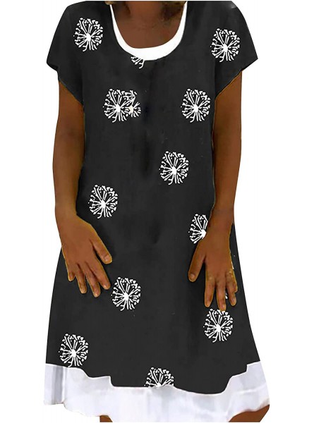 Women's Print Dress Loose 537 Summer Casual Short Sleeve Maxi Black Cottage Lingerie Mini Skater Emerald Green Prom Tulle Mens Toddler up 1st Communion B09RGQKH2Y