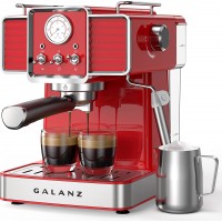 Galanz Retro Espresso Machine with Milk Frother 15 Bar Pump Professional Cappuccino and Latte Machine 1.5L Removable Water Tank Retro Red 1350 W B09HKD3YYN