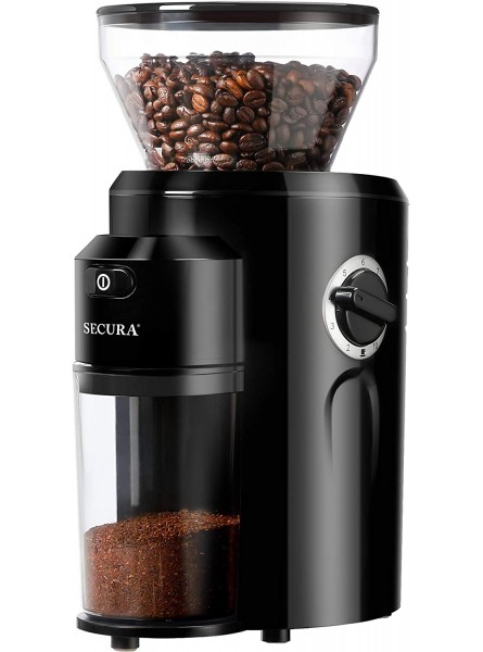 Secura Burr Coffee Grinder Conical Burr Mill Grinder with 18 Grind Settings from Ultra-fine to Coarse Electric Coffee Grinder for French Press Percolator Drip American and Turkish Coffee Makers B082ML247T