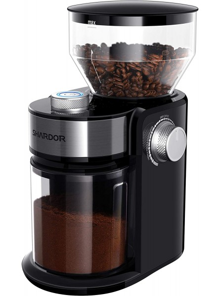 SHARDOR Electric Burr Coffee Grinder 2.0 Adjustable Burr Mill with 16 Precise Grind Setting for 2-14 Cup Black B087F8N6W3