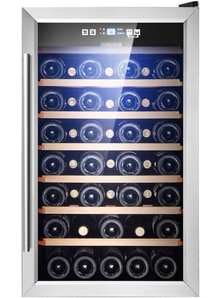 Wine Cooler Double-Layer Tempered Glass Free Standing Wine Cooler with Child Lock Protection Wine Cooler Refrigerator B08GY8BXB3