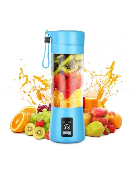 Gracejoful Portable Blender,Personal Blender,Smoothies Mini Jucier Cup USB Rechargeable and Personal Size Blender Shakes,380ml,Fruit Juice,Mixer Blue B09GFDLKCB