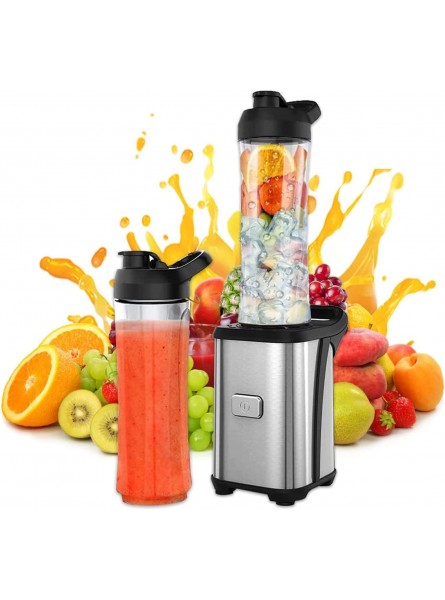 Grifucher Smoothies Blender Personal Size Blender for Shakes and Smoothies 300 Watts with 2 Pieces 20 oz BPA Free Portable Travel Sports Bottles 2 Cups B09M6RLD3V