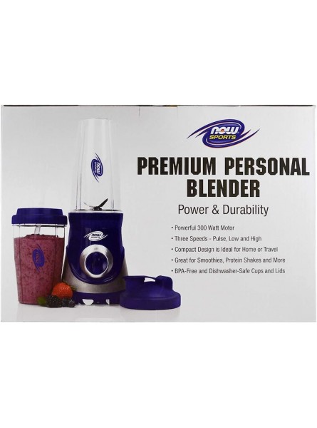 NOW Sports Nutrition Personal Blender with Two BPA-Free and Dishwasher-Safe Cups and Lids 300 Watt 1-Blender B01MD130V0