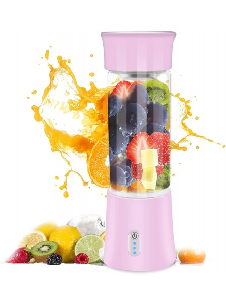 Personal Portable Blender for Shakes and Smoothies,Mini Personal Blender Blender with 3D Six Blades,Rechargeable with USB,380mlPink B0B3RTZNMF