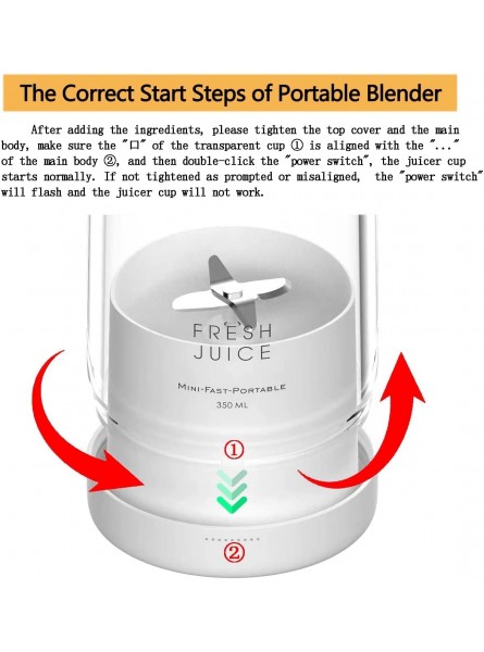 Personal Size Blender Portable Blender Battery Powered USB Blender Small Blender Blender Hand Blender Cup Blender White B09YDJW2FW