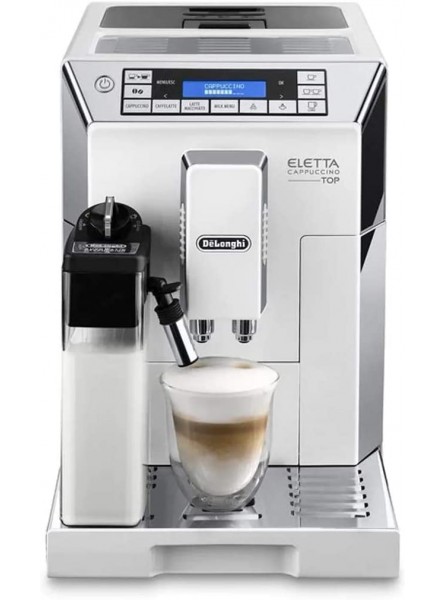 Delonghi super-automatic espresso coffee machine with an adjustable silent ceramic grinder double boiler milk frother for brewing espresso cappuccino latte & macchiato Eletta ECAM 45760 B01KXV4WV8